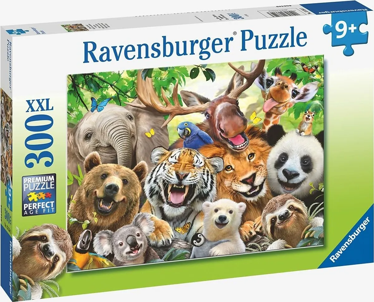 Ravensburger Puslespil - Eksotiske Dyr Selfie - 300 Xxl Brikker