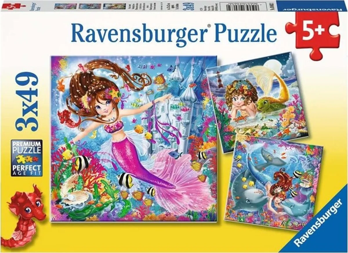 Ravensburger Puslespil - Havfruer - 3x49 Brikker