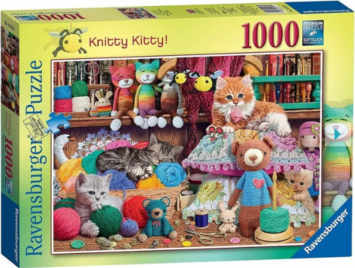 Ravensburger Puslespil - Knitty Kitty - 1000 Brikker