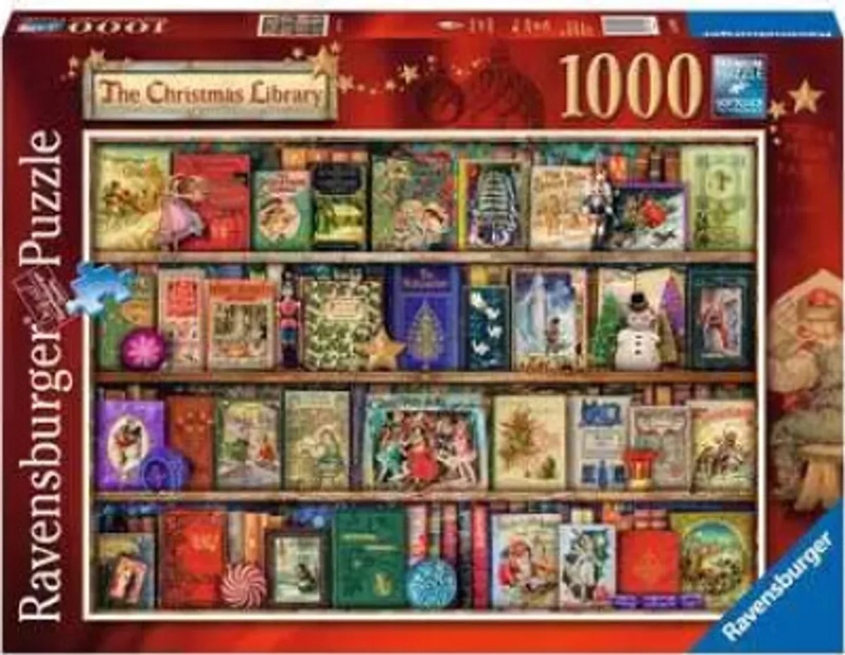 Ravensburger Puslespil - The Christmas Library - 1000 Brikker