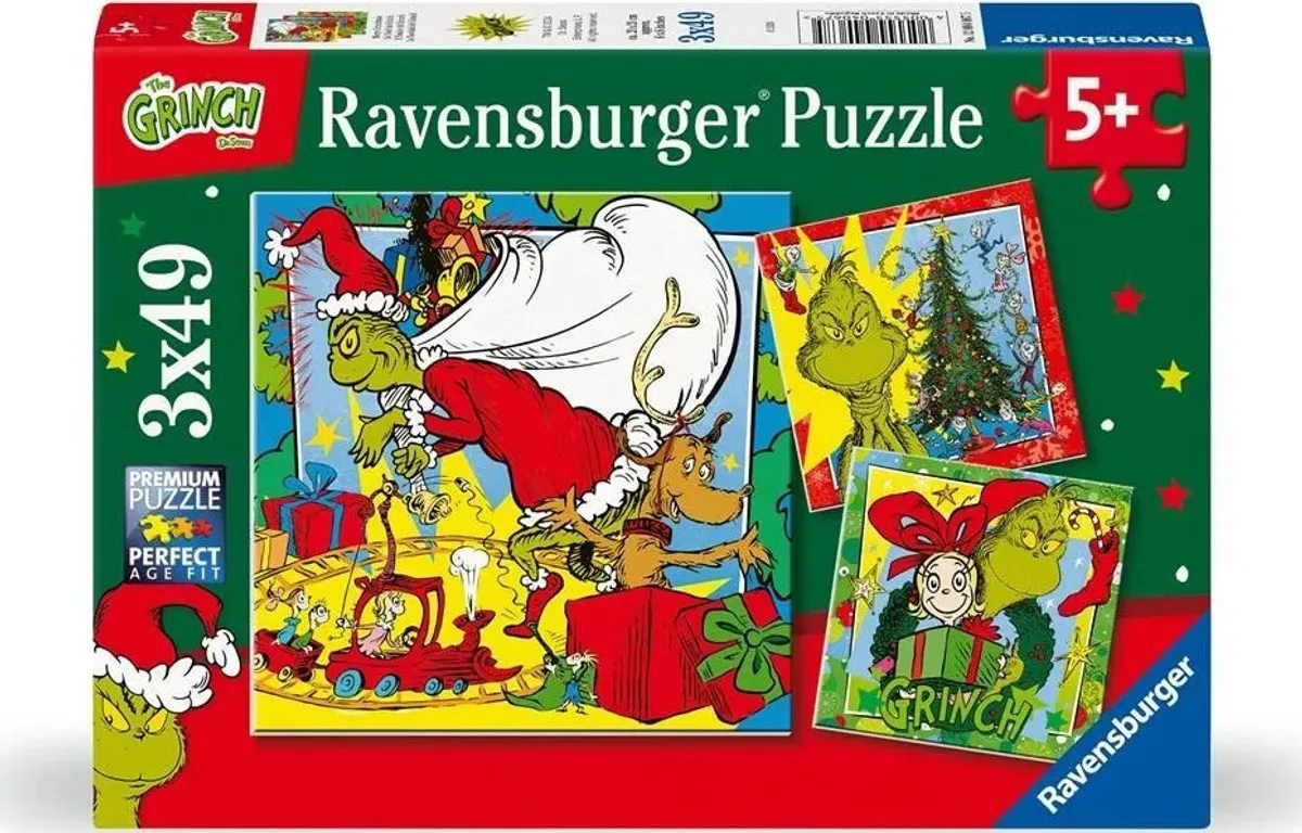 Ravensburger Puslespil - The Grinch - 3x49 Brikker