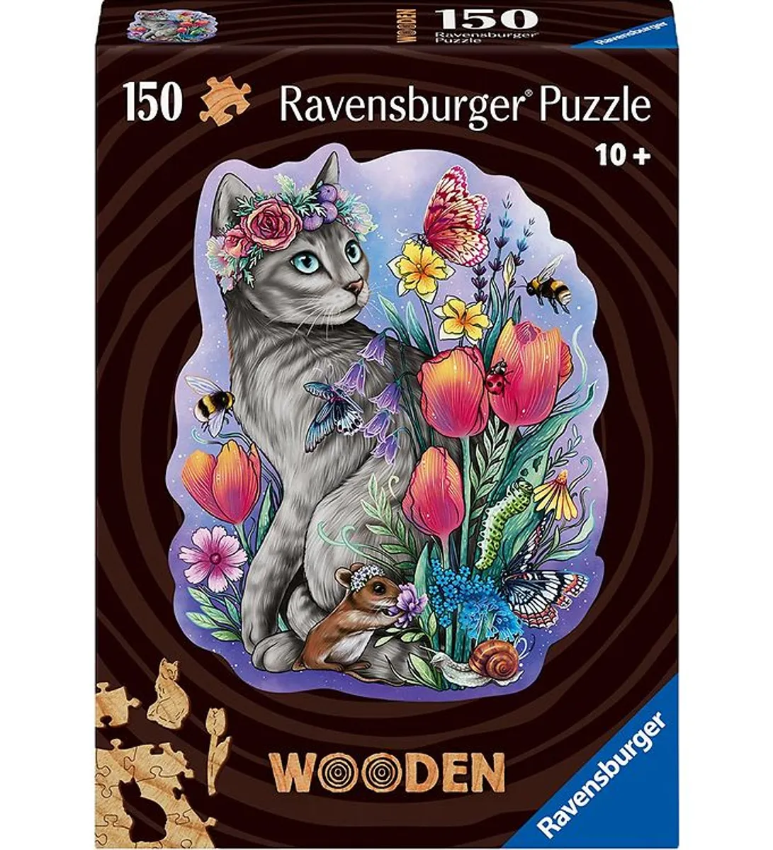 Ravensburger Puslespil - Træ - 150 Brikker - Lovely Cat