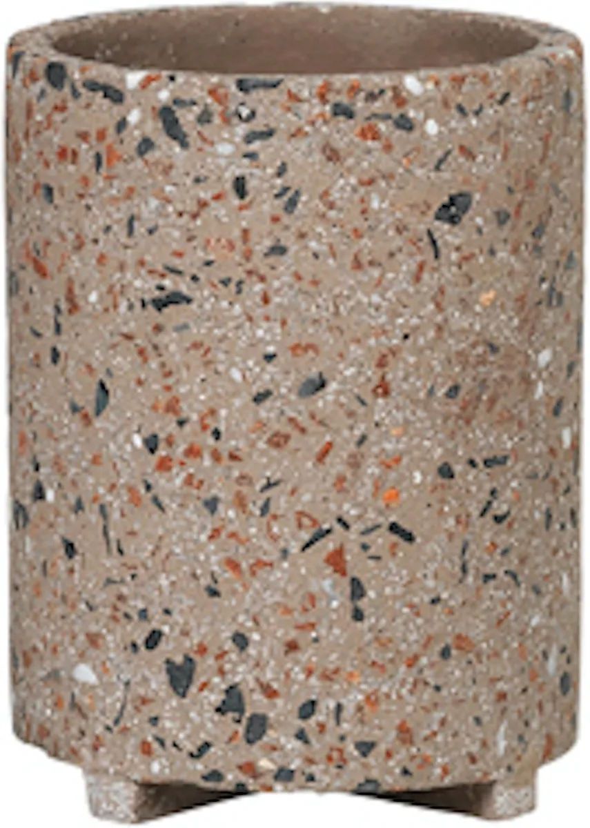 Razzo, Tandbørsteholder, brun/multifarve, terrazzo