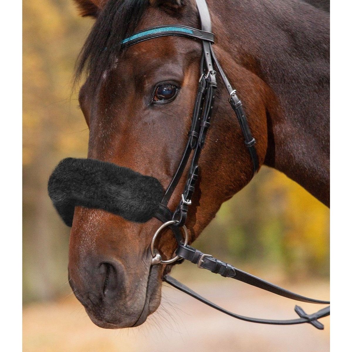 Real Lambskin-Noseband Sleeve, 27 cm, black