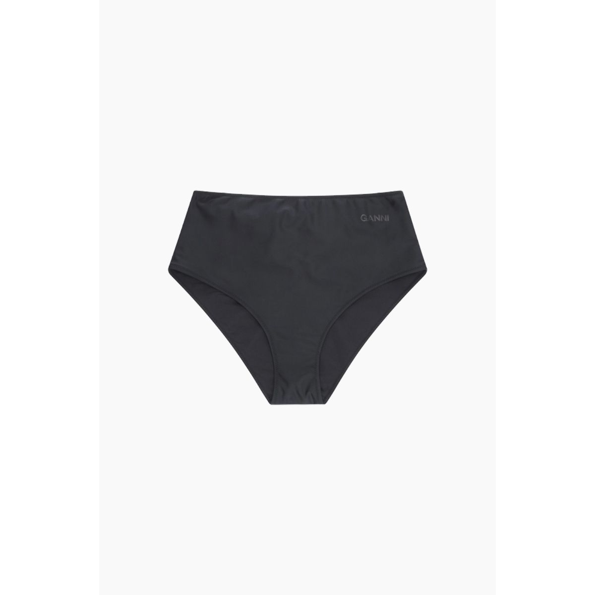 Recycled Core Solid Highrise Bikini Briefs A4046 - Black - GANNI - Sort L