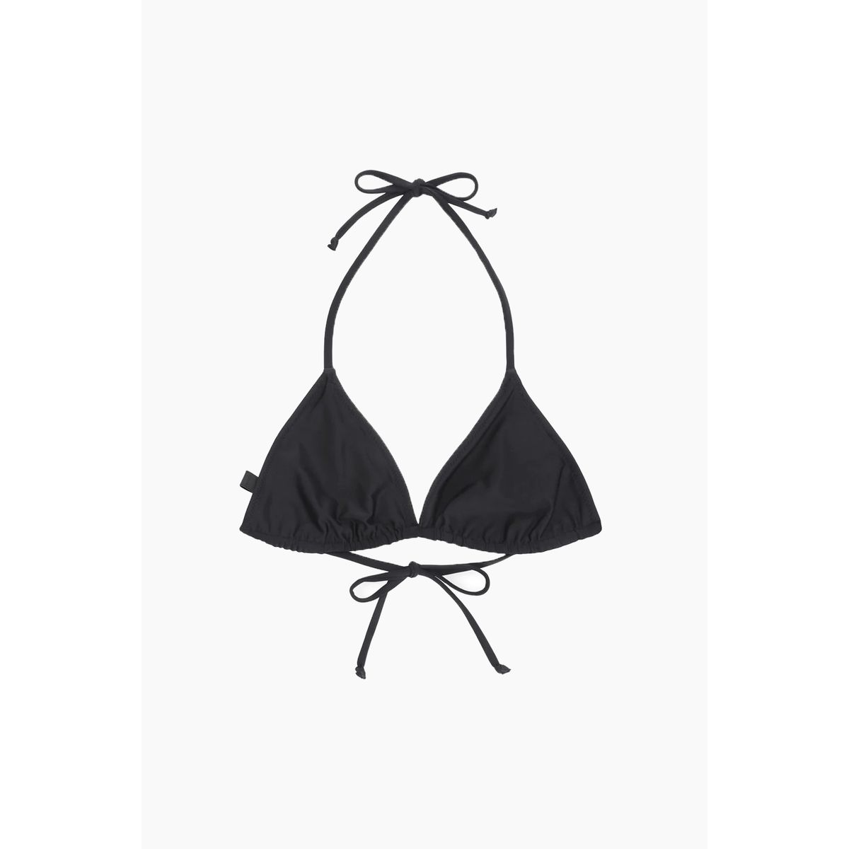 Recycled Core Solid String Bikini Top A4043 - Black - GANNI - Sort S