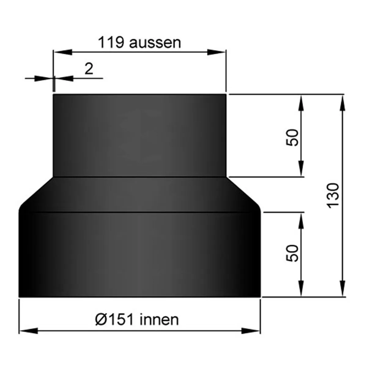 Reduktion - Ø150/120mm