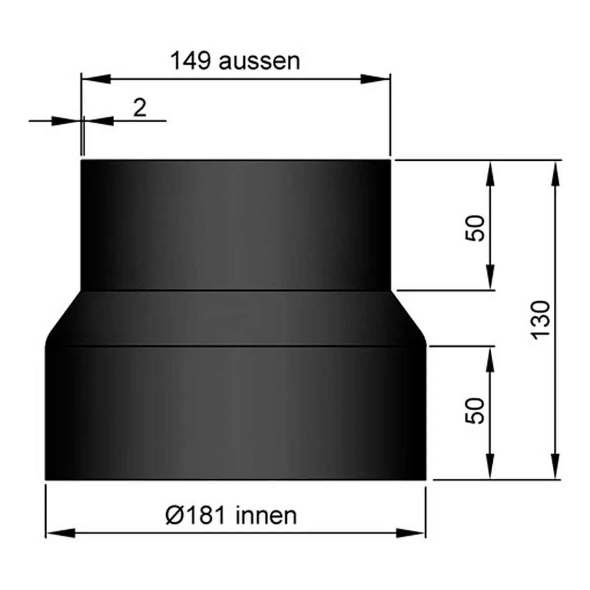 Reduktion - Ø180/150mm