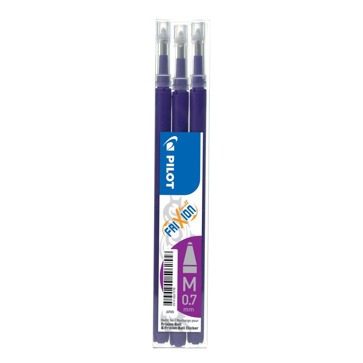 Refill Pilot frixion violet 0.7 mm pakke m/3 stk