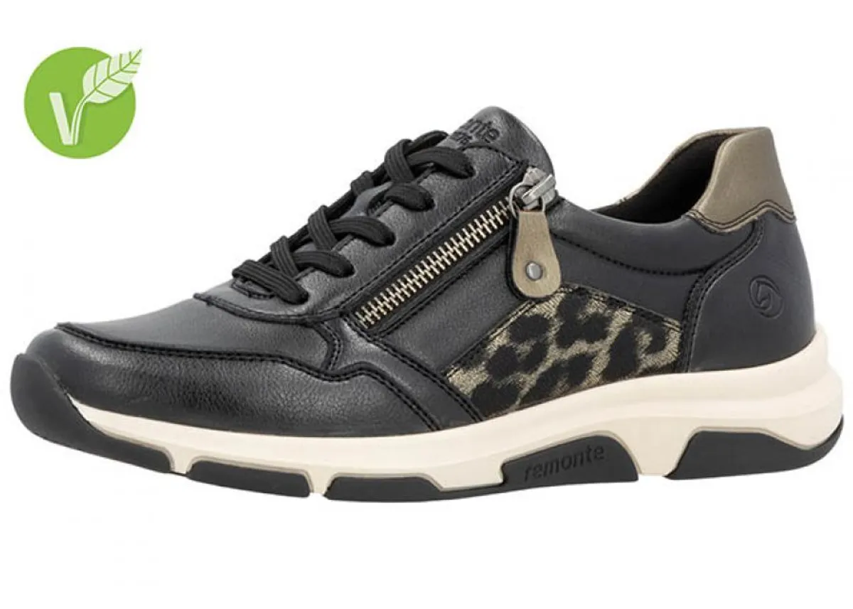 Remonte - Sneaker str. 42-45 - 76-1116 - Sort/leo - 42