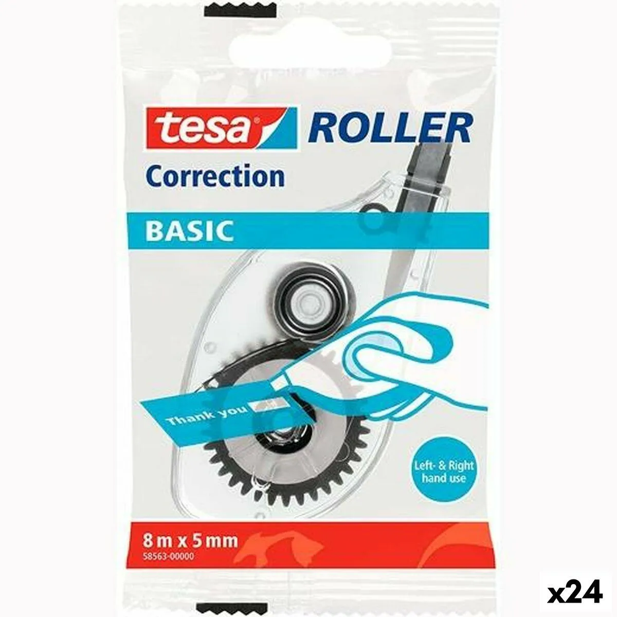 Rettetape TESA Basic Hvid 5 mm x 8 m (24 enheder)