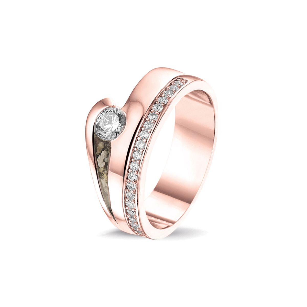 RG 044 R - Ring i rosaguld, diamant eller zirkon