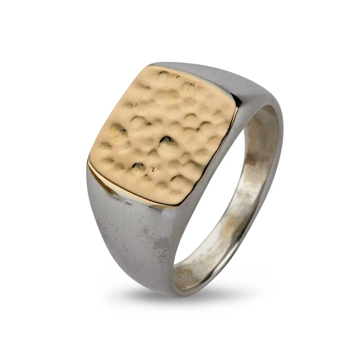 Ring Cushion Hammered Gold Top