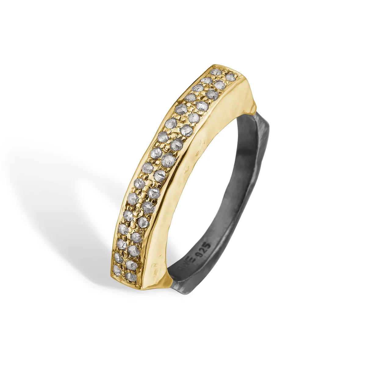 Ring Manhattan Skyline Gold Pavé - 52