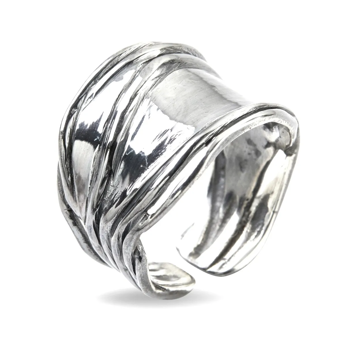 Ring Nebula Silver Slim Polished - 54