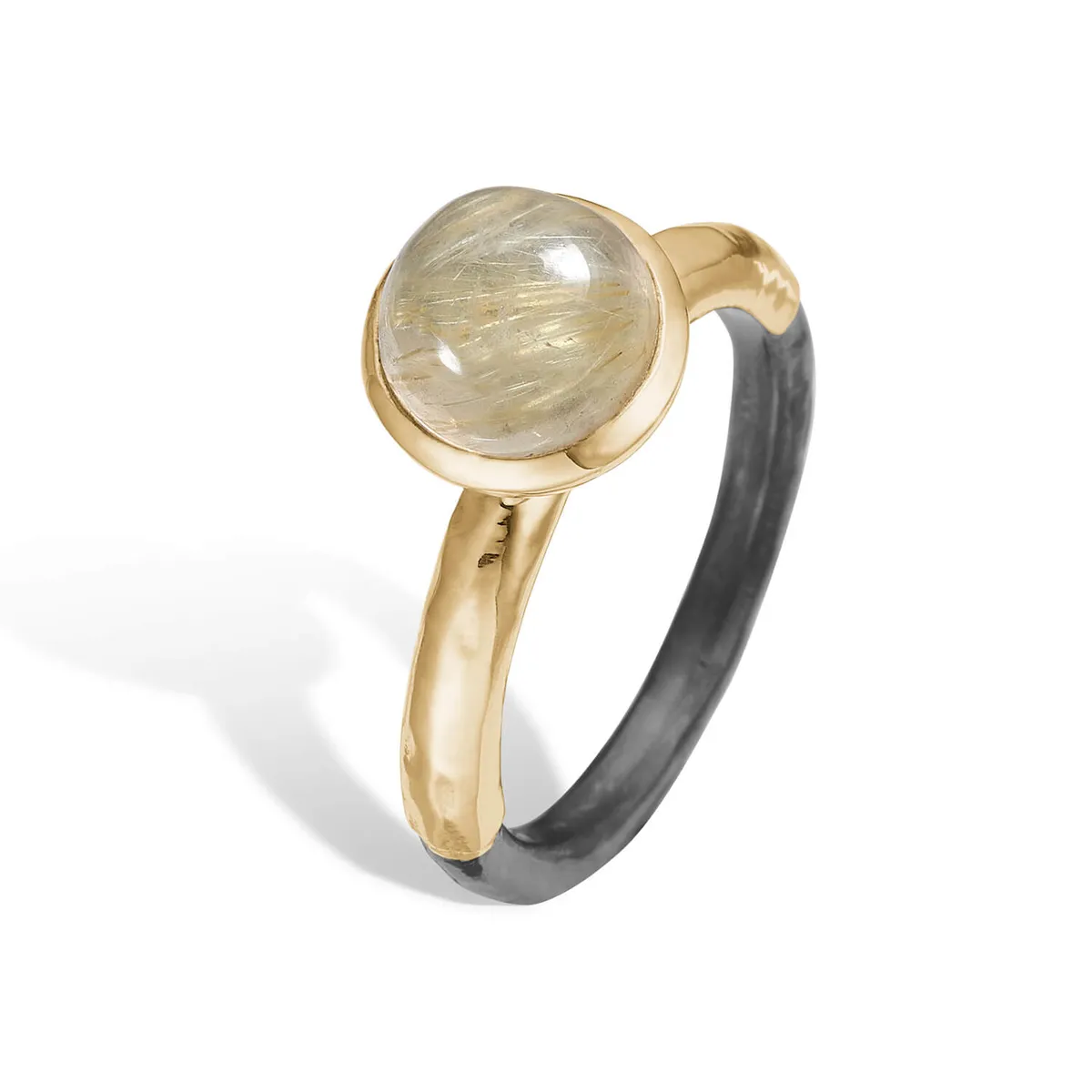 Ring Victoria Rose Rutile Qtz Cab8mm - 53