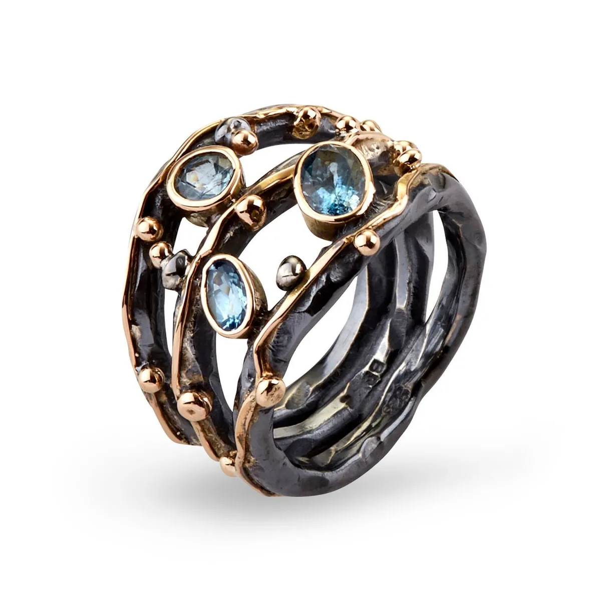 Ring Zeus Tribeca Stones Aqua - 52