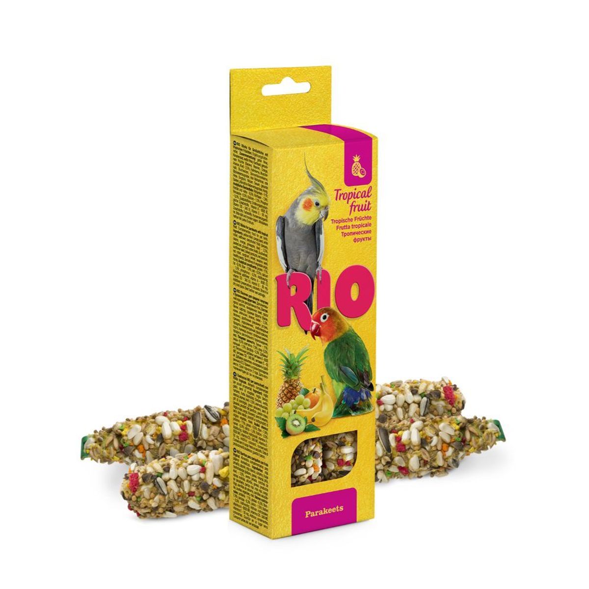 RIO Sticks m. tropisk frugt, parakitter 2x75g