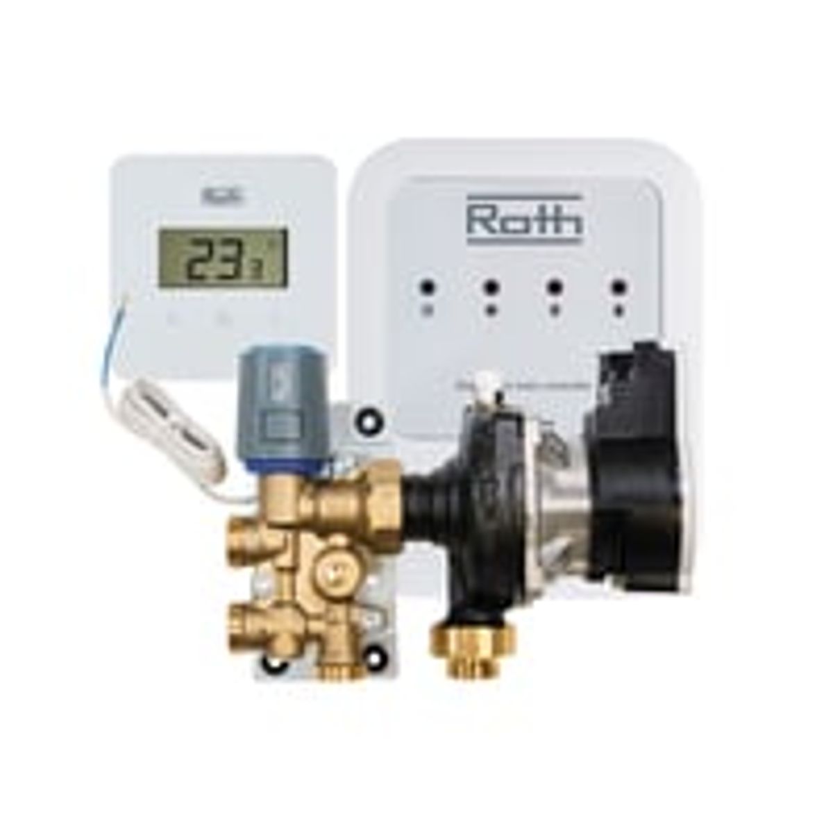 Roth minishunt med trdls regulering, rumtermostat med display