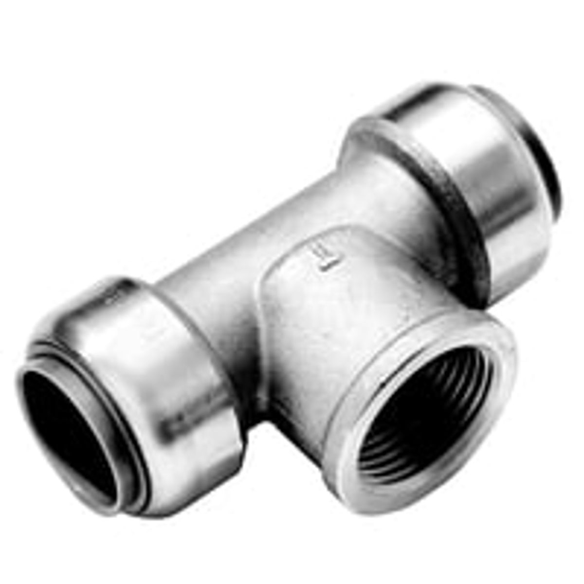 Roth tee 22 mm x 1/2" x 22 mm, indstikfittings i rustfri stl