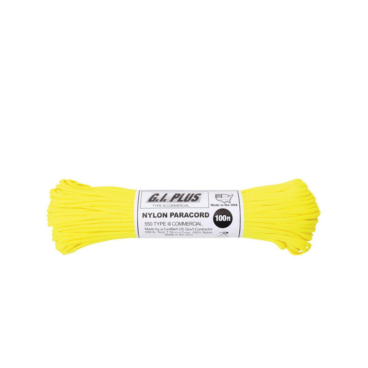 Rothco Paracord Nylon 30m Neon Gul