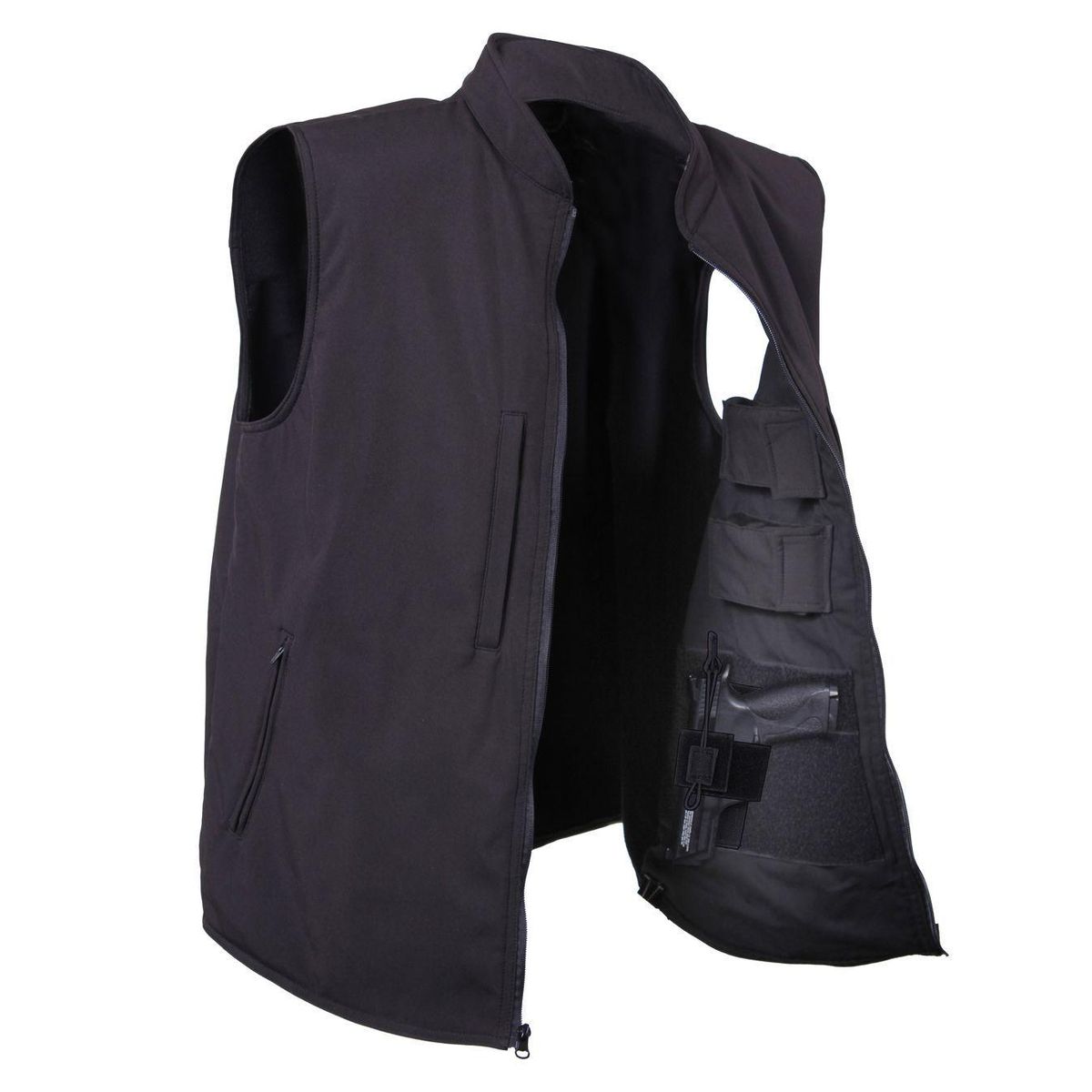 Rothco Softshell Vest m. Skjultopbevaring Sort