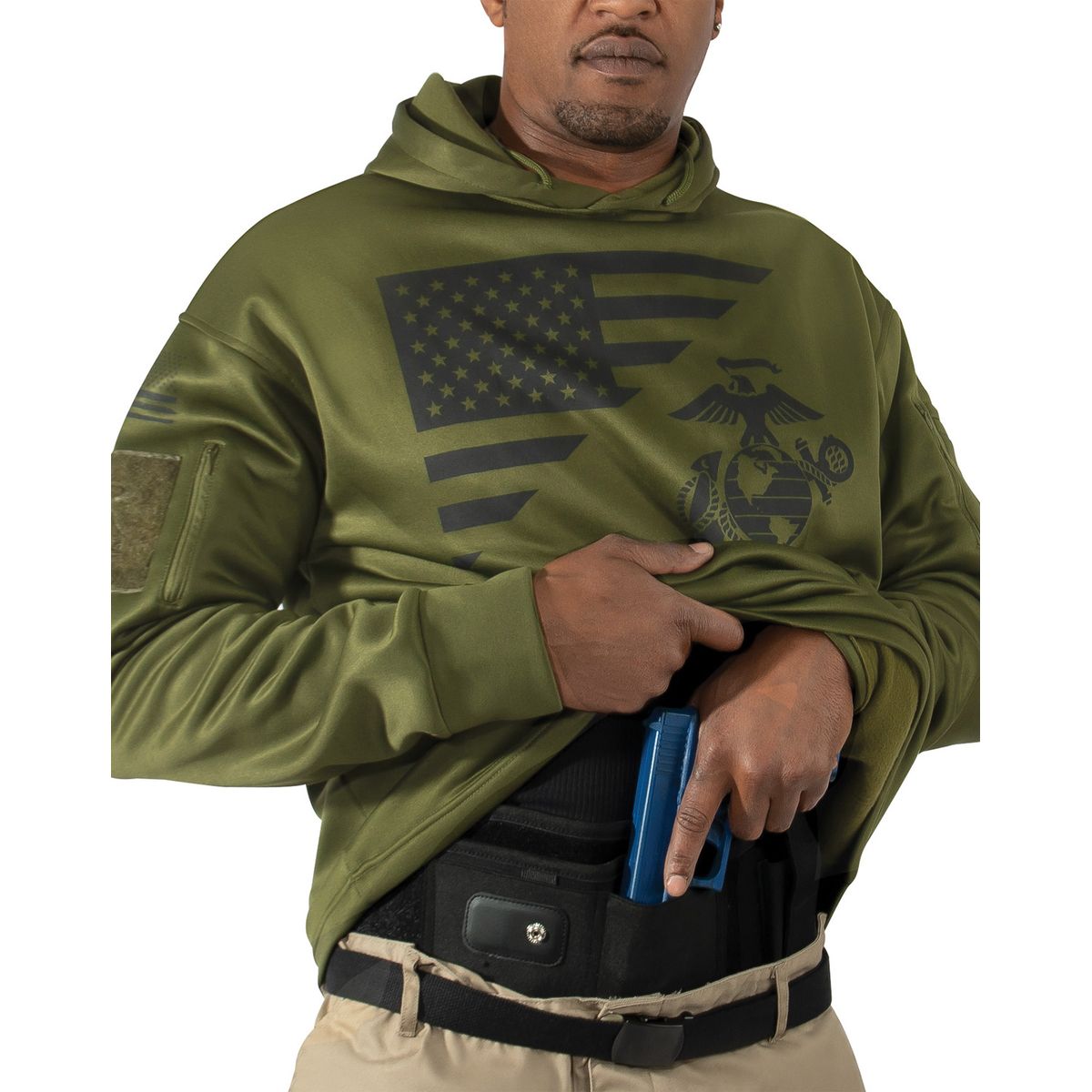 Rothco US Flag Concealed Carry Hoodie Oliven