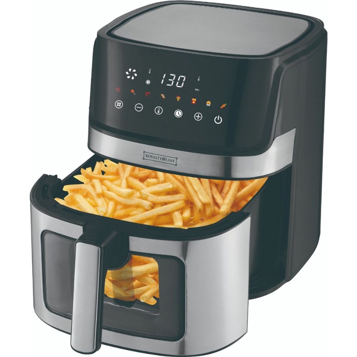 Royalty Line Airfryer 6.5L / 1700W - 8 programmer / Med timer - Sort