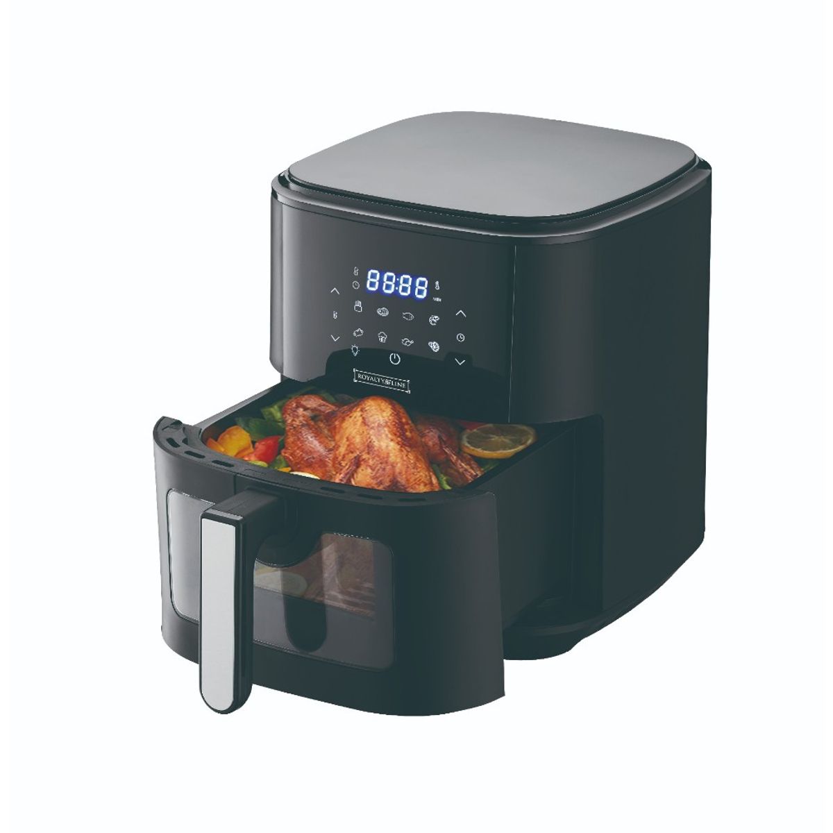 Royalty Line Airfryer XXL 6.5L / 1500W - med vindue - Sort