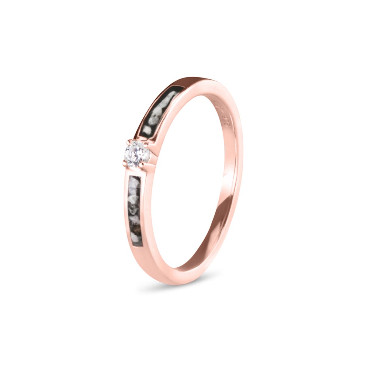 RR 013 - Ring i rosaguld, diamant eller zirkon