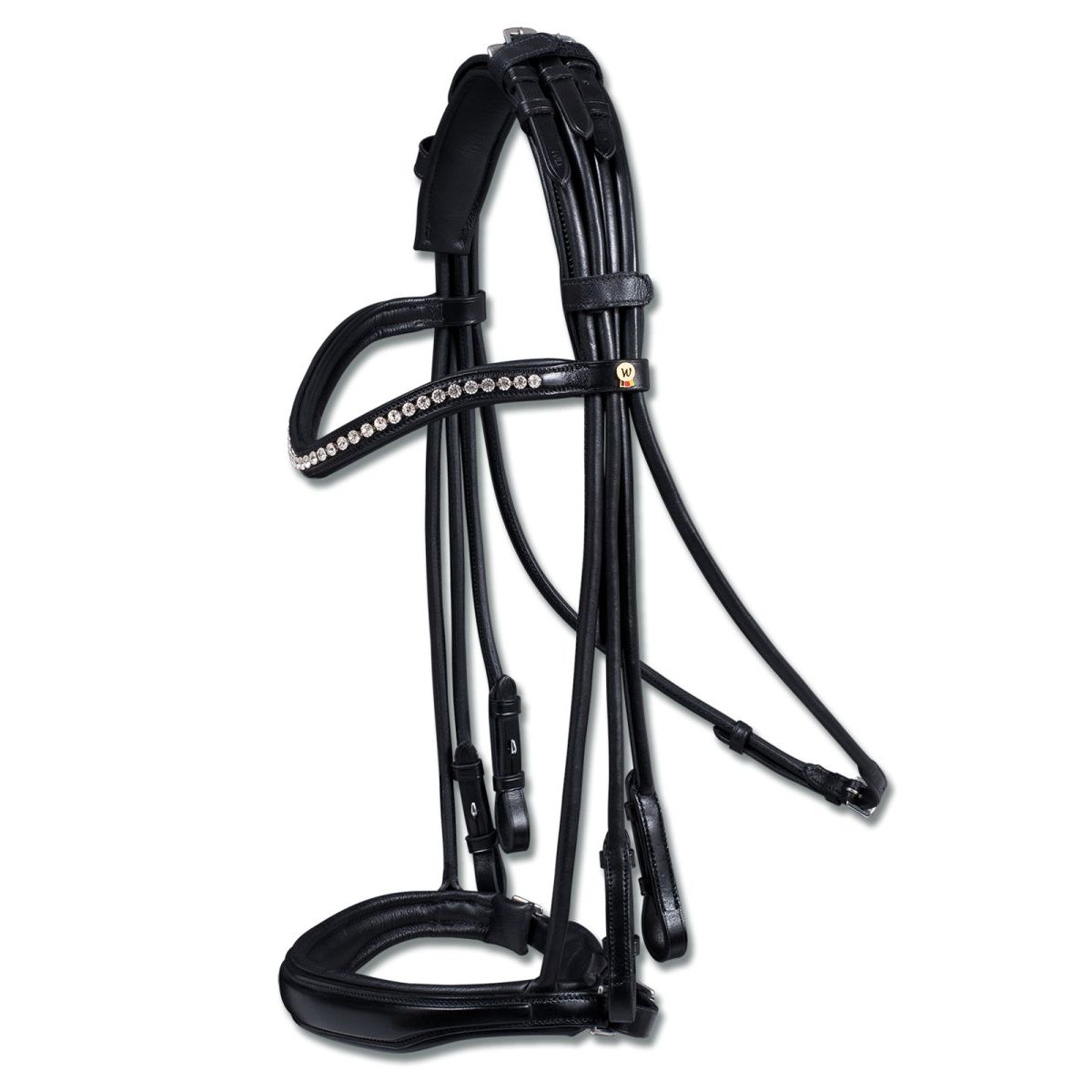 S-Line weymouthbridle Blackburn, pull back, black, Cob