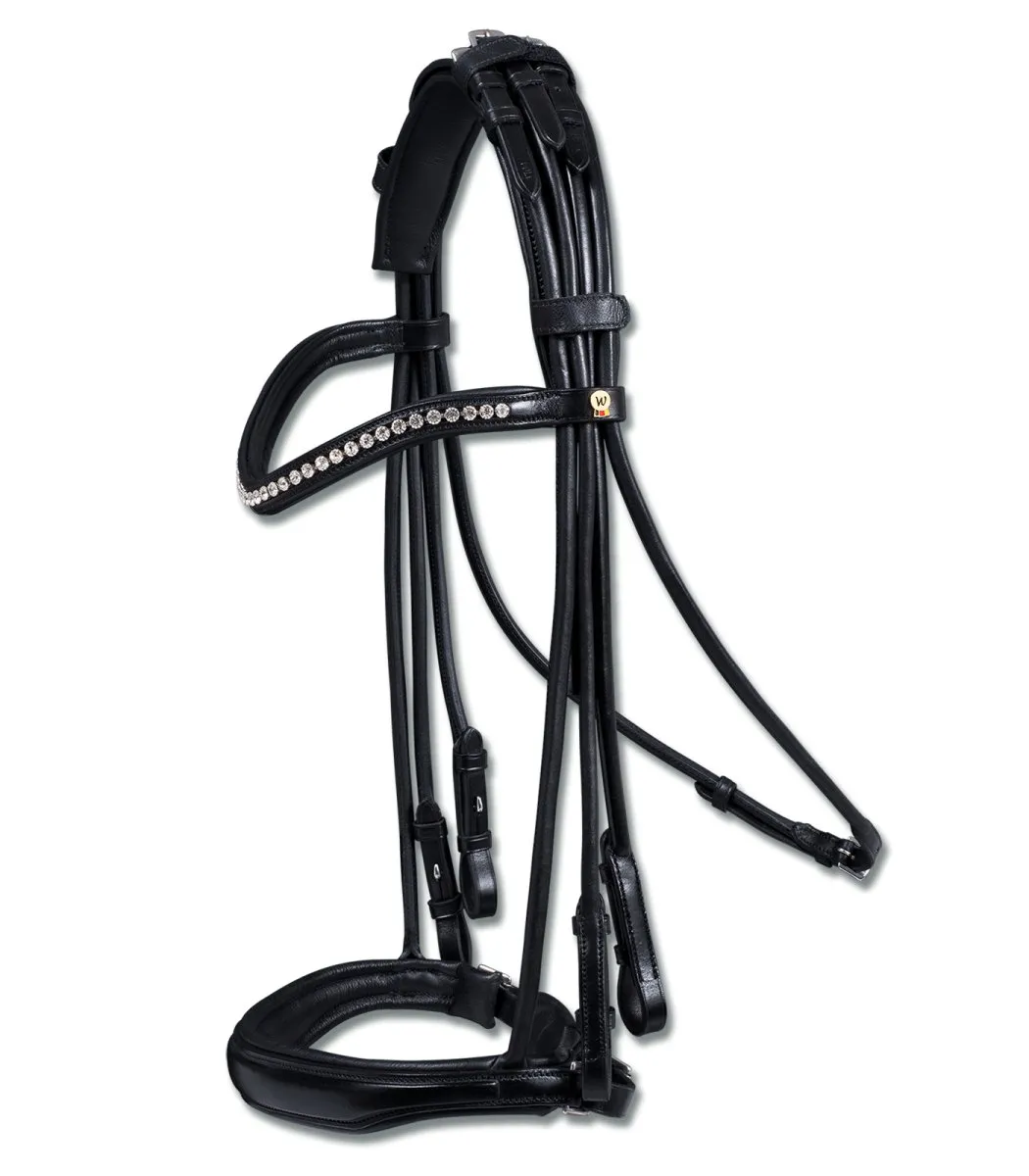 S-Line weymouthbridle Blackburn, pull back, black, Cob