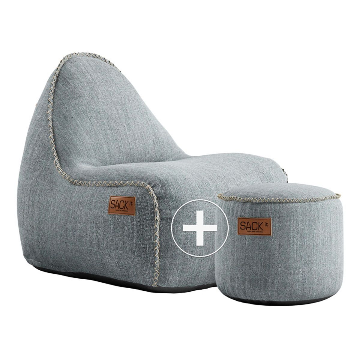 SACKit Junior Cobana Lounge Chair og Pouf - Sand Melange