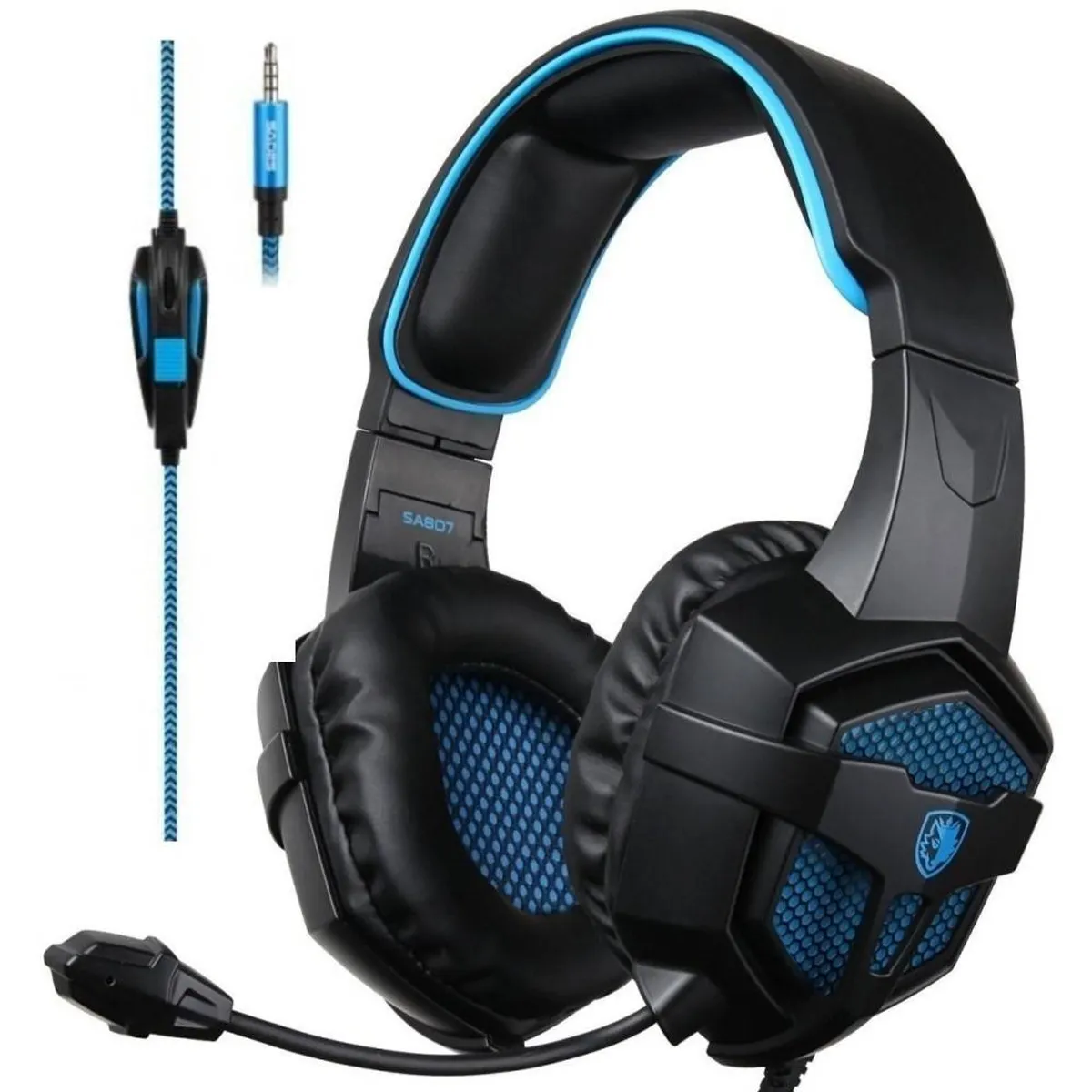 SADES 807 - Gaming Høretelefoner - Surround Sound 7.1 - Laptop/PS4/Xbox/PC - 3.5mm kabel - 1.5mm