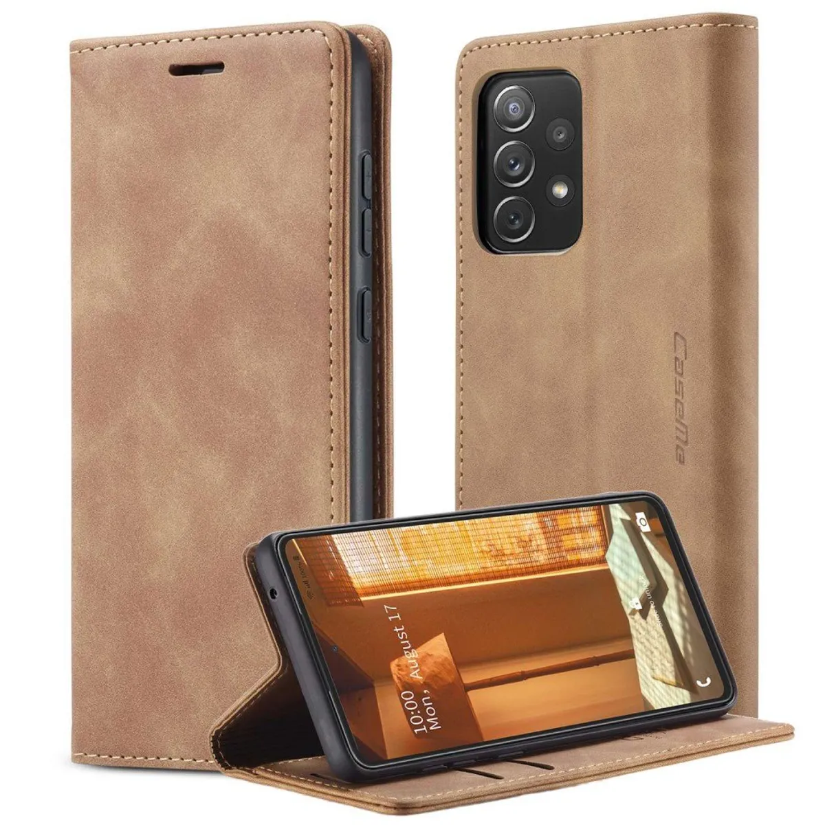 Samsung Galaxy A73 5G - CASEME retro læder cover - Brun