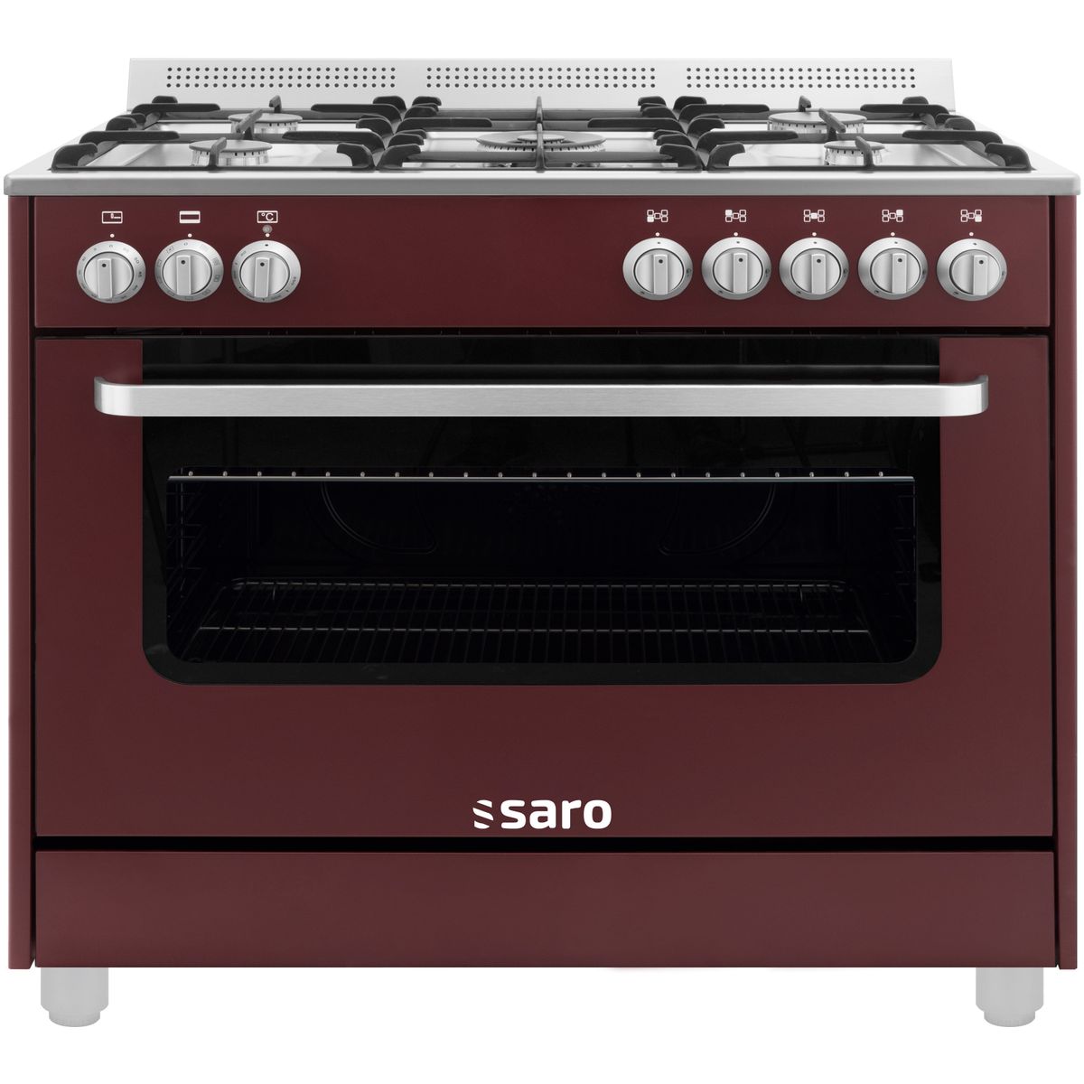 SARO Multifunktionskomfur gas/elektrisk model TS95C61LVI bordeaux