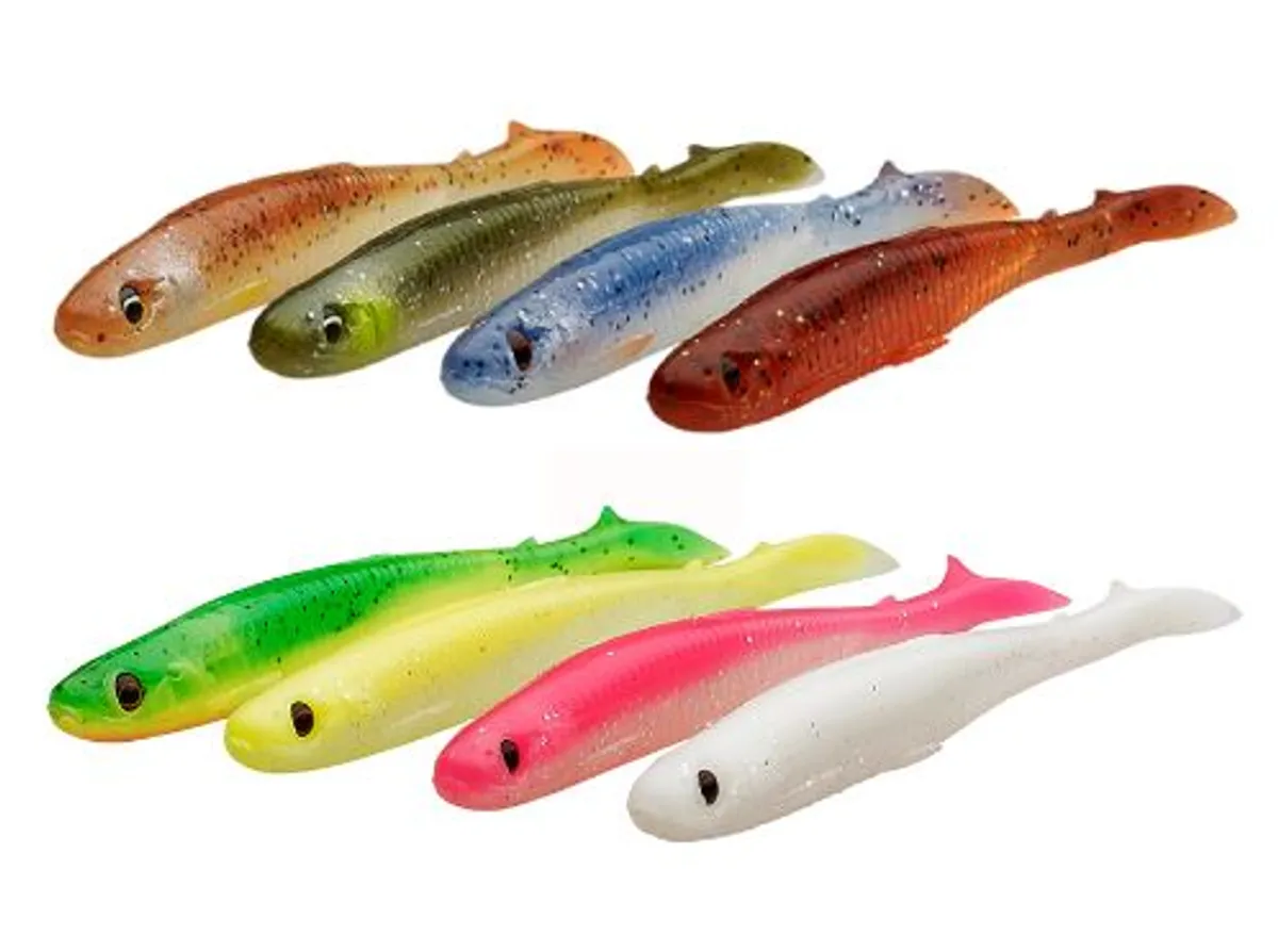 Savage Gear Slender Scoop Shad 4 stk. - Clearwater Mix