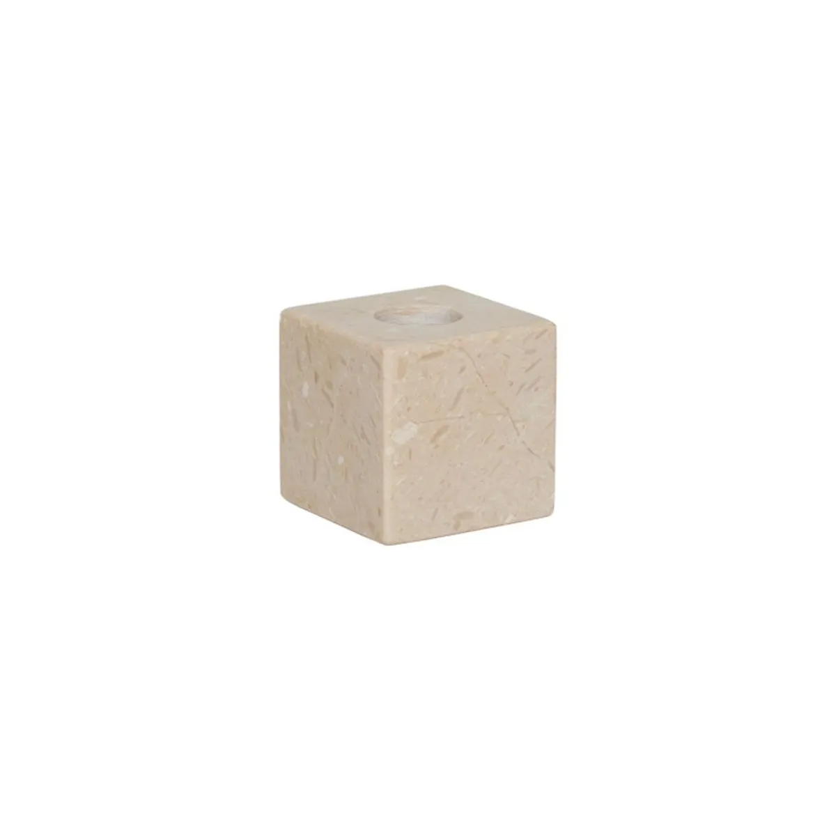 Savi Square Marble Candleholder Low beige