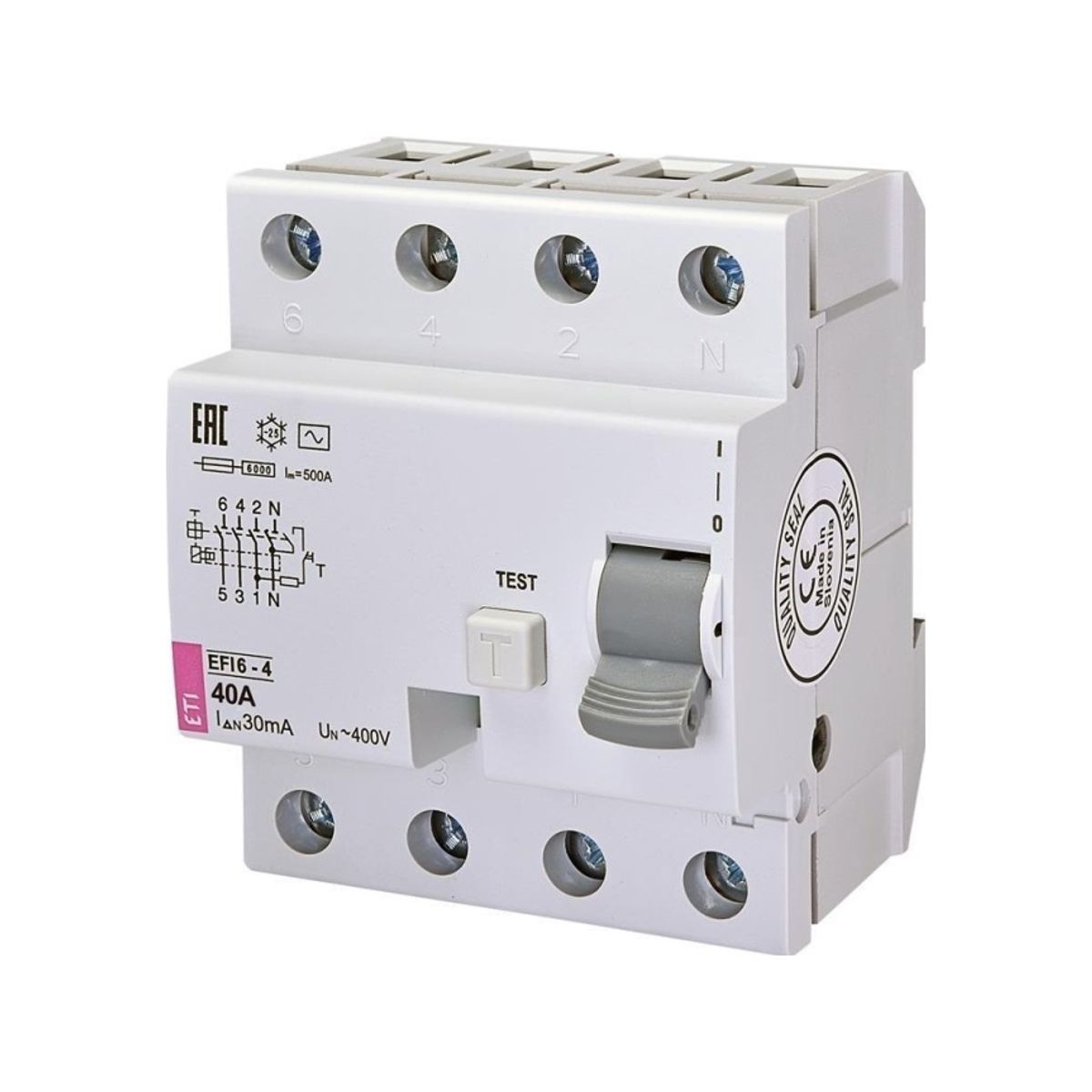 Schneider Electric Residual Current Circuit Breaker 4P 40A 0.03 Ac Type Efi6-P4 Ac 40/0.03 002061652