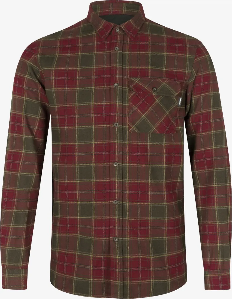 Seeland - Glen flannel skjorte (Rød) - 5XL