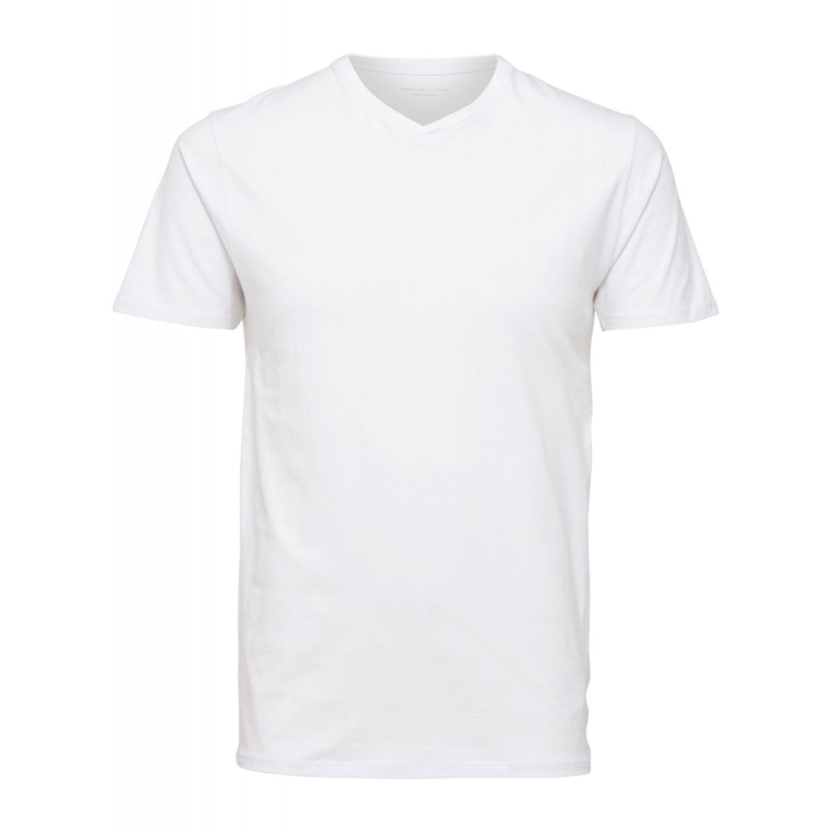 Selected t-shirt med v-hals i bright white til herre