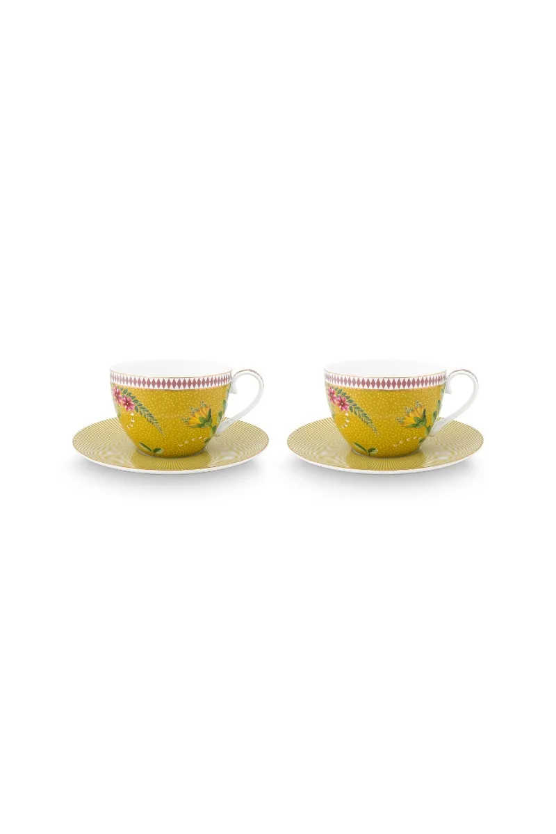 Set/2 Cups & Saucers La Majorelle Yellow 280ml