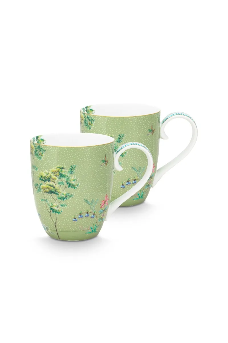 Set/2 Mugs XL Jolie Heron Green 450ml