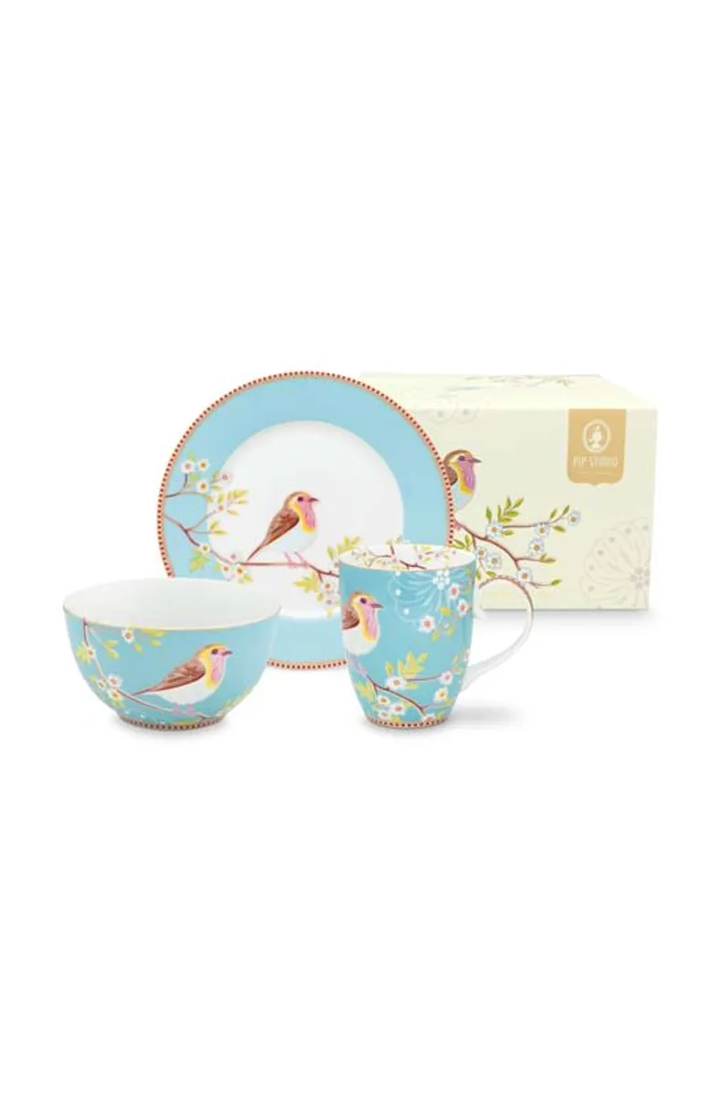 Set/3 Breakfast Set Early Bird Blue