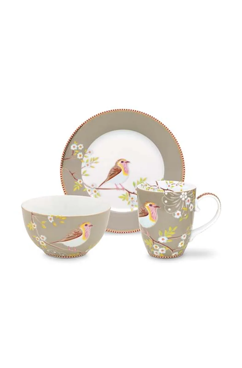 Set/3 Breakfast Set Early Bird Khaki