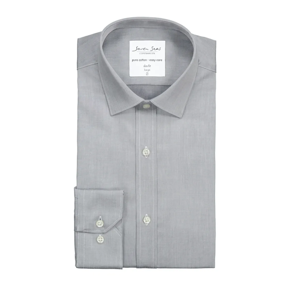 Seven Seas Skjorte Slim Fit Ss30 Silver Grey