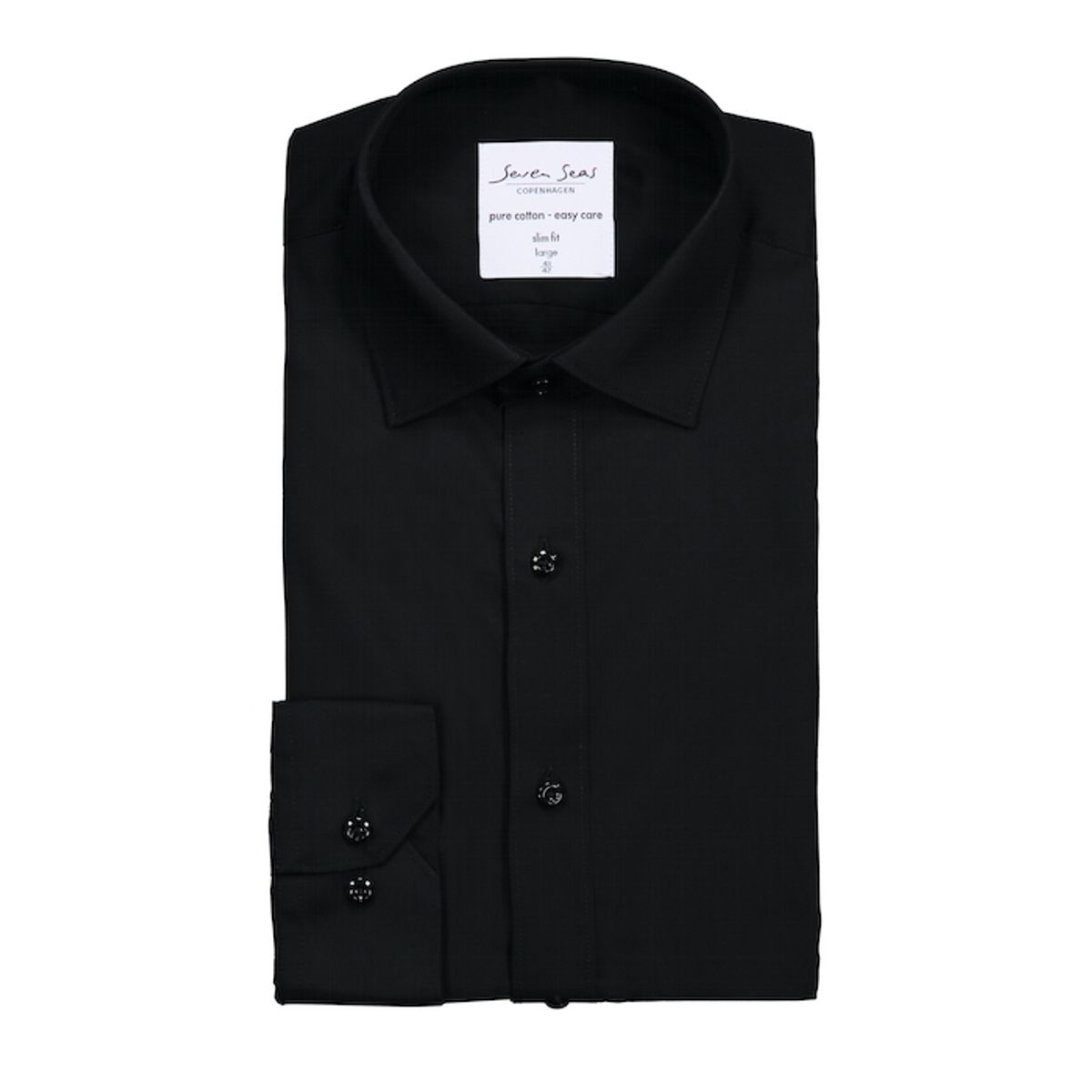 Seven Seas Skjorte Slim Fit Ss402 Black_39/40-m