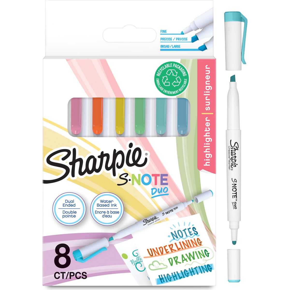 Sharpie - S-note Duo Overstregningstuscher (8 Stk)