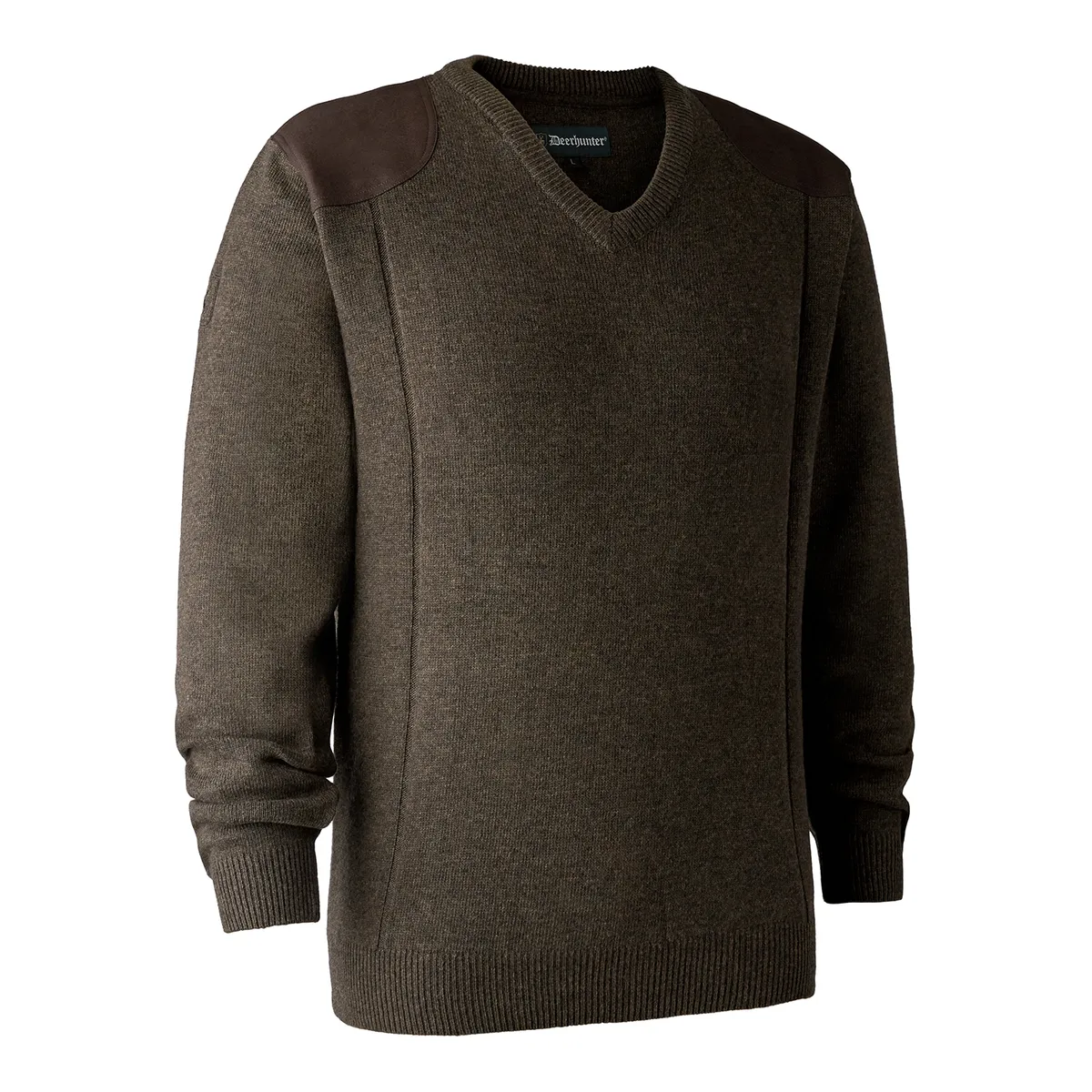 Sheffield Strik med V-hals - Dark Elm - 2XL