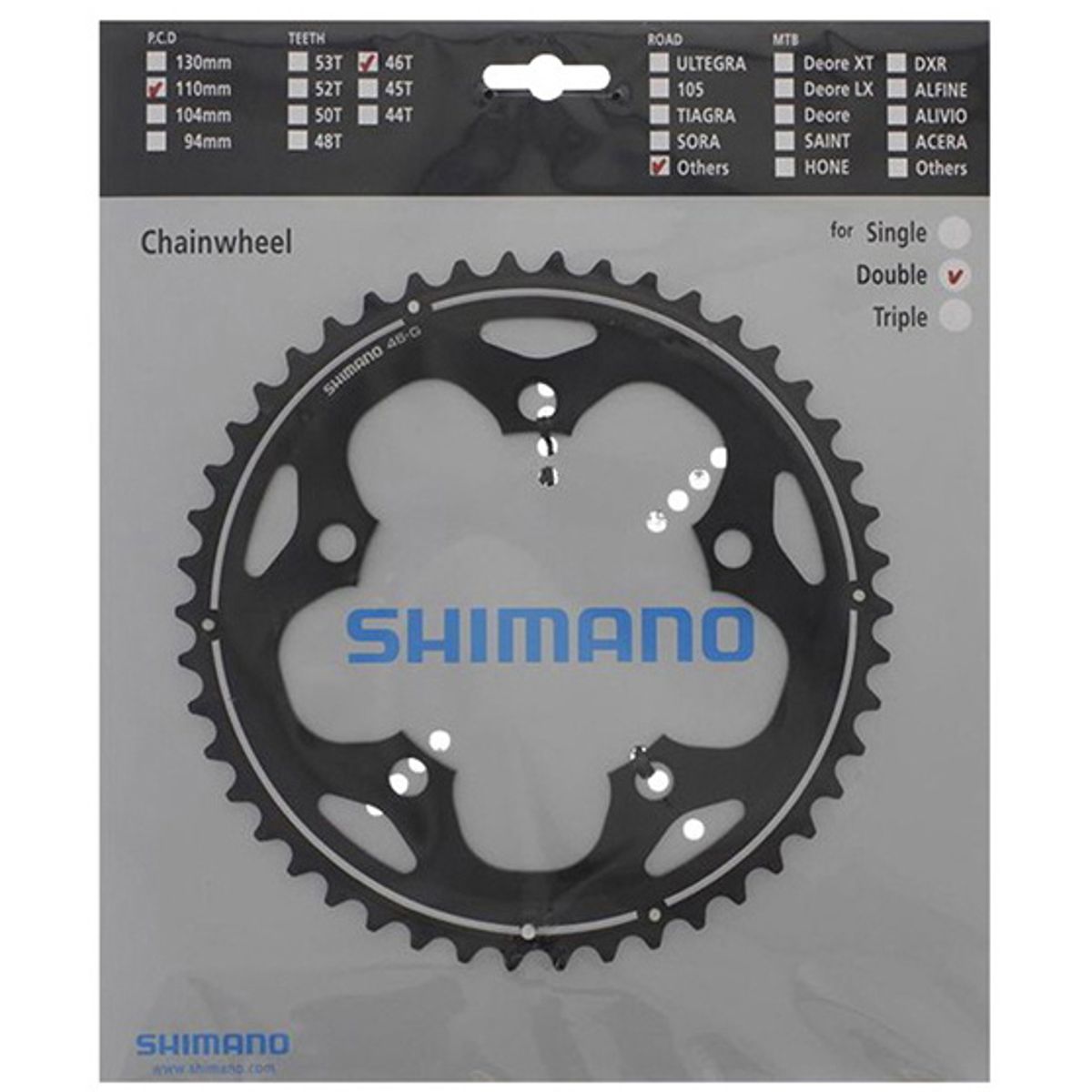 Shimano Klinge FC-CX50 - 110mm 10 Speed 46T - Sort